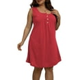 thumbnail image 3 of Gvmfive Womens Plus Size Summer Casual Button Up Sleeveless Loose Tank Dress, 3 of 4