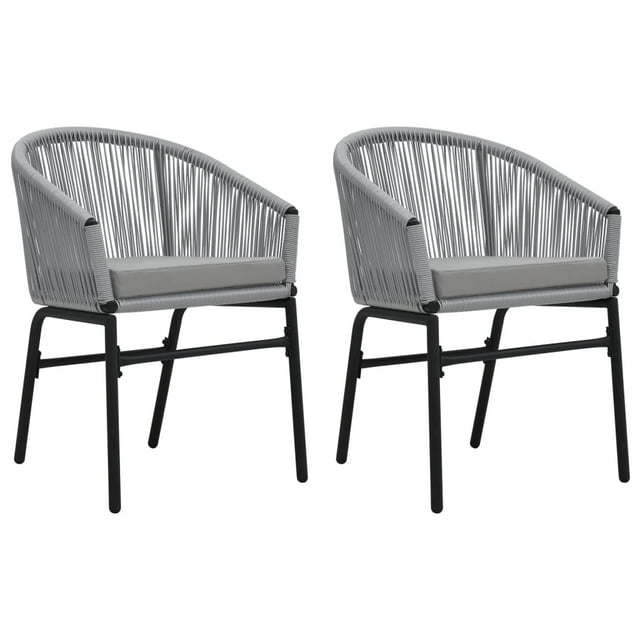 vidaXL Chaises de Jardin 2 Pcs Anthracite PE Rattan