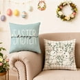 thumbnail image 5 of Linen Fabric Decorative Pillow Covers, Spring Easter Themed, 45x45 cm, Ideal for Living Room, Bedroom, Patio Furniture, 5 of 9