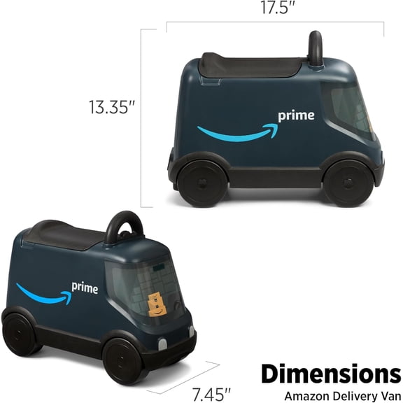 Amazon Delivery Van Ride On Toy for Kids, Blue Toddler Ride On Toy for Ages 2 