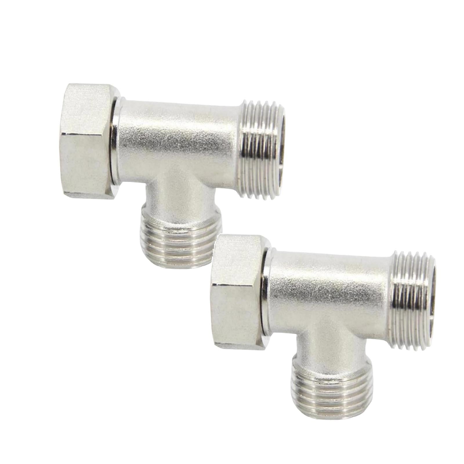 2Pack Bidet T Adapter 7/8"X7/8"X3/8" 3 Way Adapter Or Tee Connector With Gasket Toilet Faucet Splitter Shower Head Bidet Attachment For Rv & Home Toilet Diverter Hose Fitting Faucets Home Decor