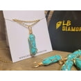 thumbnail image 2 of Crystal Necklace GOLD Wrapped Turquoise Healing Crystal Point Necklace, 2 of 7