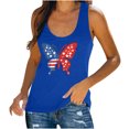 thumbnail image 2 of Fartey American Flag Tank Tops for Women 4th of July Scoop Neck Sleeveless Tee Top Independence Day Patriotic Shirts Funny Graphic Camisoles Blue XL, 2 of 6