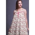 thumbnail image 2 of Bimba Rose13 Feuilles Florales et Magnolia Imprimées Chemises de Nuit en Coton pour Femmes Robe Sans Manches Tenue de Nuit Robe Maxi X-Small, 2 of 6