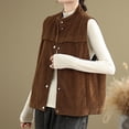 thumbnail image 5 of YUNAFFT Corduroy Vest for Women Sleeveless Button Front Casual Layering Piece for Spring, 5 of 5