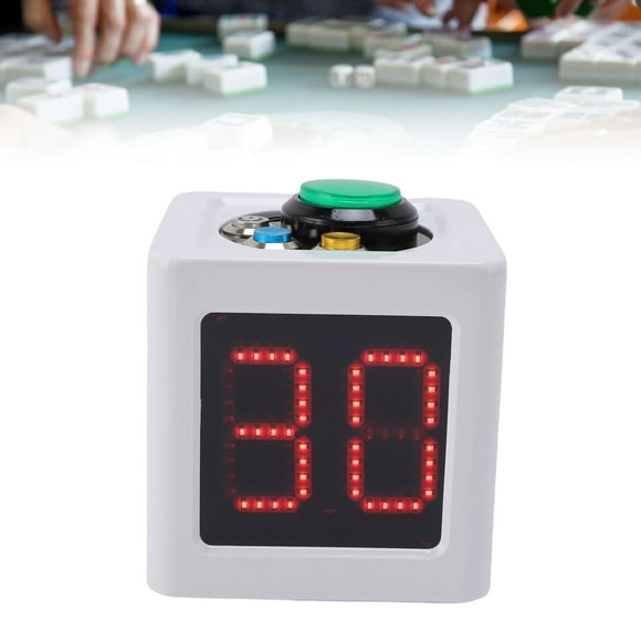 4 Sides Cube Timer Batterie, Accurate Seconds Countdown Four Sided Display Easy To Read Format Cube Timer Battery Powered 3 AA Batteries Powered Time Timer for Poker Casino Chess