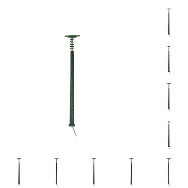 Bearachild Modelo de lámpara de vía férrea al aire libre tamaño mini LED farola de metal patios escalera farolas verde arquitectónico (luz Verde (Luz Cálida) 10piezas