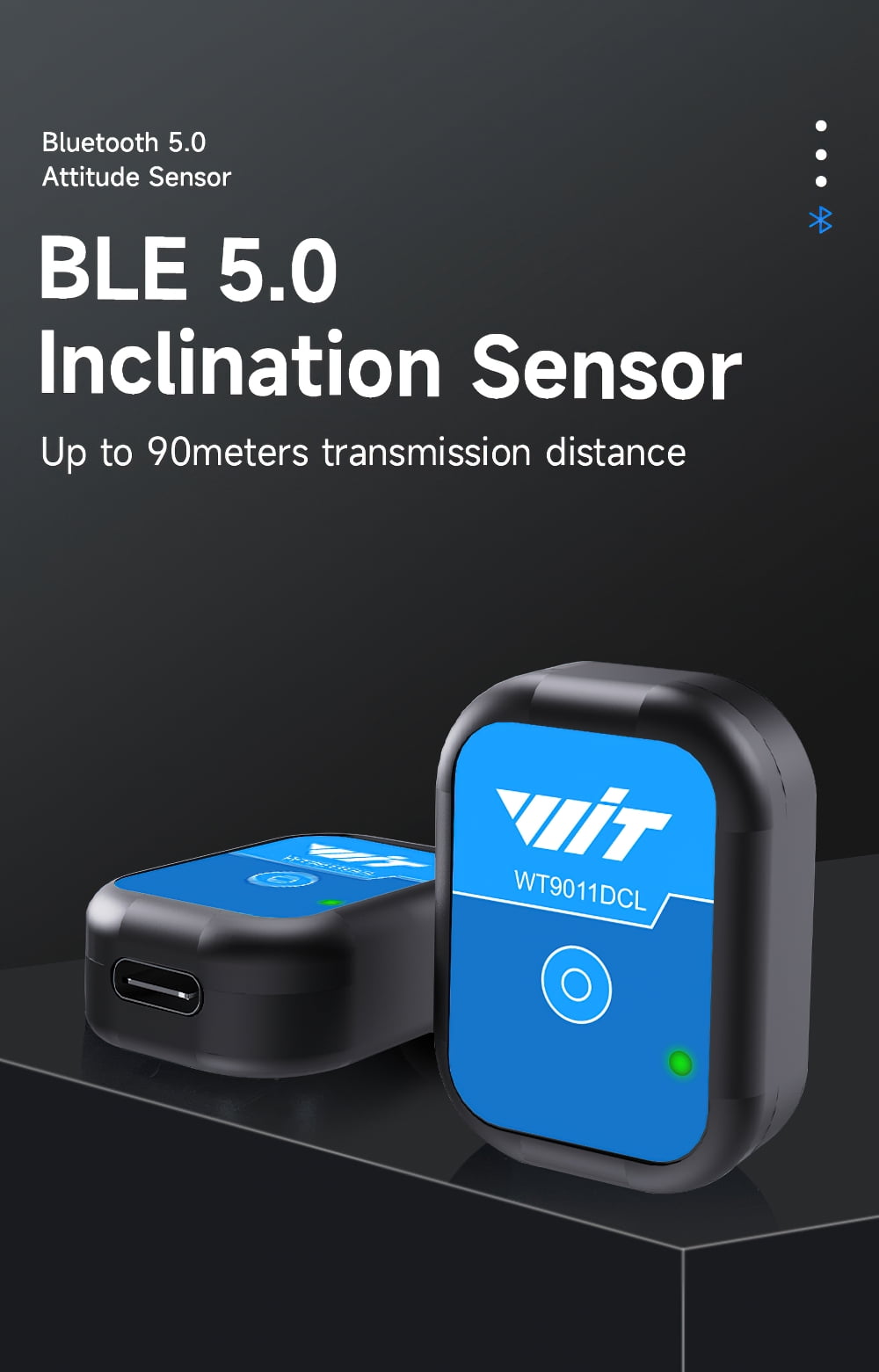[Bluetooth 5.0 Accelerometer+Inclinometer] WT9011DCL MPU9250 High-Precision 9-axis Gyroscope+Angle(XY 0.2° Accuracy)+Magnetometer with Kalman Filter, Low-Power 3-axis AHRS IMU Sensor for Arduino
