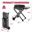 thumbnail image 2 of Feasto Roamer Heavy-Duty Foldable Propane Gas Grill, 13000 BTU, 360 sq in Cast Iron Grates, 8-inch Rubber Wheels, Black, 2 of 11