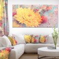thumbnail image 1 of Aster Flower with Watercolor Splashes - Flower Artwork on Canvas, 1 of 4
