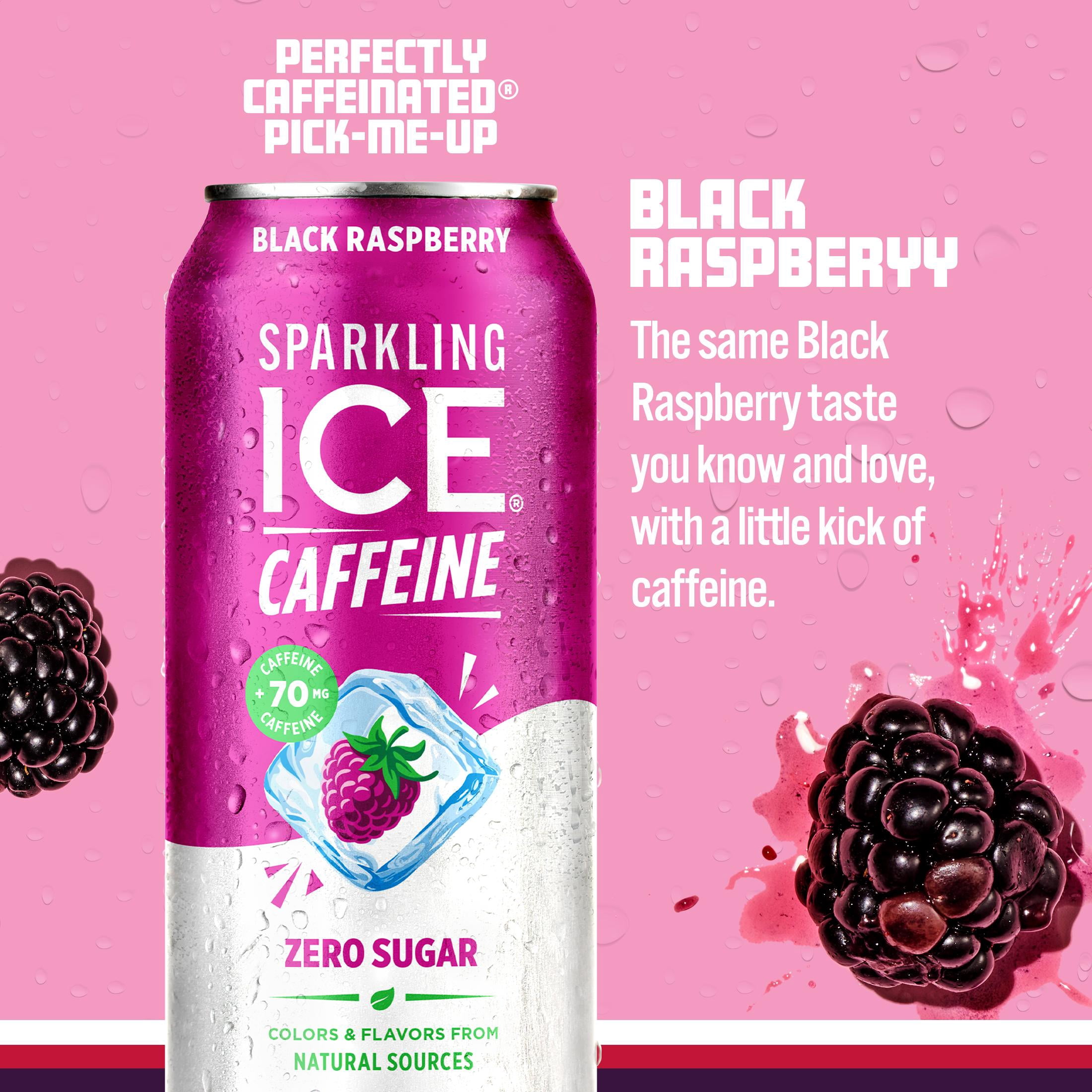 (6 pack) Sparkling Ice Caffeine Naturally Flavored Sparkling Water Black Raspberry 16 fl oz
