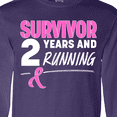 thumbnail image 4 of Inktastic Breast Cancer Survivor 2 Years and Running with Pink Ribbon Long Sleeve T-Shirt, 4 of 5