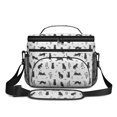 thumbnail image 2 of Black Cat and Leaf White Pattern Insulated Lunch Box for Women Men, Medium Leakproof Cooler Bag with Adjustable Strap, 10"x6.7"x8", 2 of 6