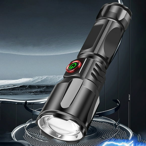 Discount Bonanza,LED Flashlight 1000 Lumens Super Bright Flashlight Zoomable Rechargeable Flashlight With 4 Modes Powerful Handheld Flashlight,PENDANE,Black