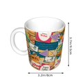thumbnail image 2 of Yiaed Retro Summer Stamp Print Ceramics Coffee,Large Handle Design,Extra Large Tea and Coffee Cup for Office and Home Mugs, 2 of 6