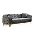 thumbnail image 5 of Vanessa 2 Piece Tufted Upholstery Sofa set finished with Velvet Fabric in Gray, 5 of 10