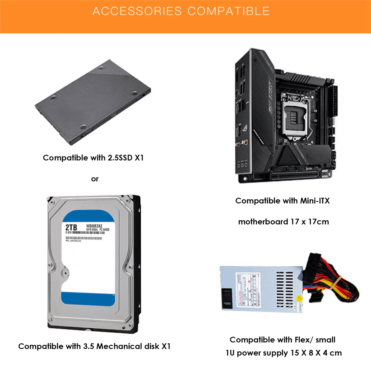 2X A09 HTPC Computer Case Mini ITX Gaming PC Chassis Desktop Chassis USB3.0 Computer Case Home Computer Case Black,2 x Computer Case,Black