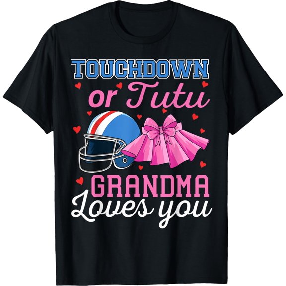 Touchdown Or Tutus Gender Reveal Announcement Baby Shower T-Shirt
