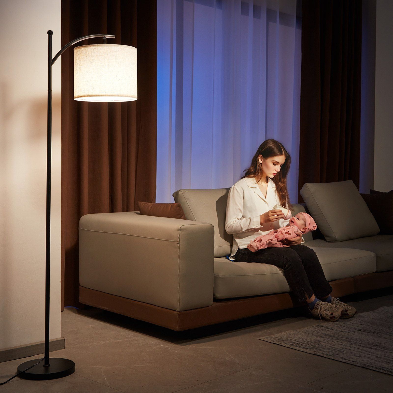 Floor Lamp for Living Room with Remote Control, Dimmable LED, 3 Color Temperature Options, Tall Standing Light