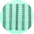 thumbnail image 1 of Ahgly Company Indoor Round Solid Turquoise Blue Modern Area Rugs, 4' Round, 1 of 4