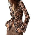thumbnail image 2 of Camisas Abotonadas para Mujer, Estilo Boho, con Cuello en V, Larga, Fruncidas, de , Ajustadas, con Estampado Floral de Color XXL, 2 of 9