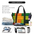 thumbnail image 4 of Travel Duffle Bag Colorful Building Blocks Travel Tote Bags Carry on Luggage Waterproof Weekender Bags with Top Handle Adjustable Shoulde Strap for Travel Gym, 4 of 5