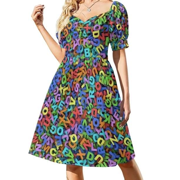 Vestido de manga corta con alfabeto Vestido para embarazadas Vestido mujer