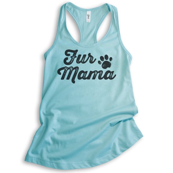 Fur Mama Tank Top, Ladies Racerback Tank Top, Cute Dog Tank, Dog Mama Tank, Pet Tank, Pet Owner Tank, Cancun, Medium