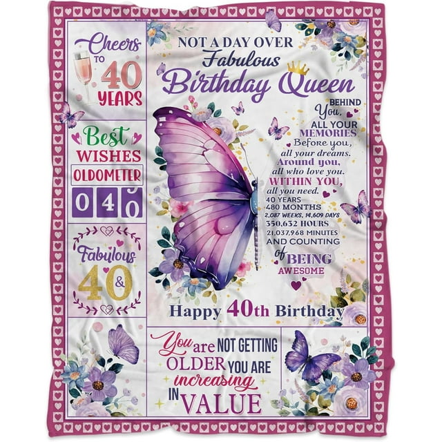 LHSHID 100th Birthday Gifts for Women 100th Birthday Blanket 100 Year Old Birthday Gifts for Granma Mom Wife Sister Birthday Gifts for Women Happy 100th Birthday Party Decorations 50x60in