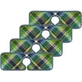 thumbnail image 6 of 2 Pcs SKYSONIC Faucet Absorbent Mat Multicolor Tartan Texture Washable Counter Drying Pads Behind Faucet for Kitchen Bathroom, 6 of 7