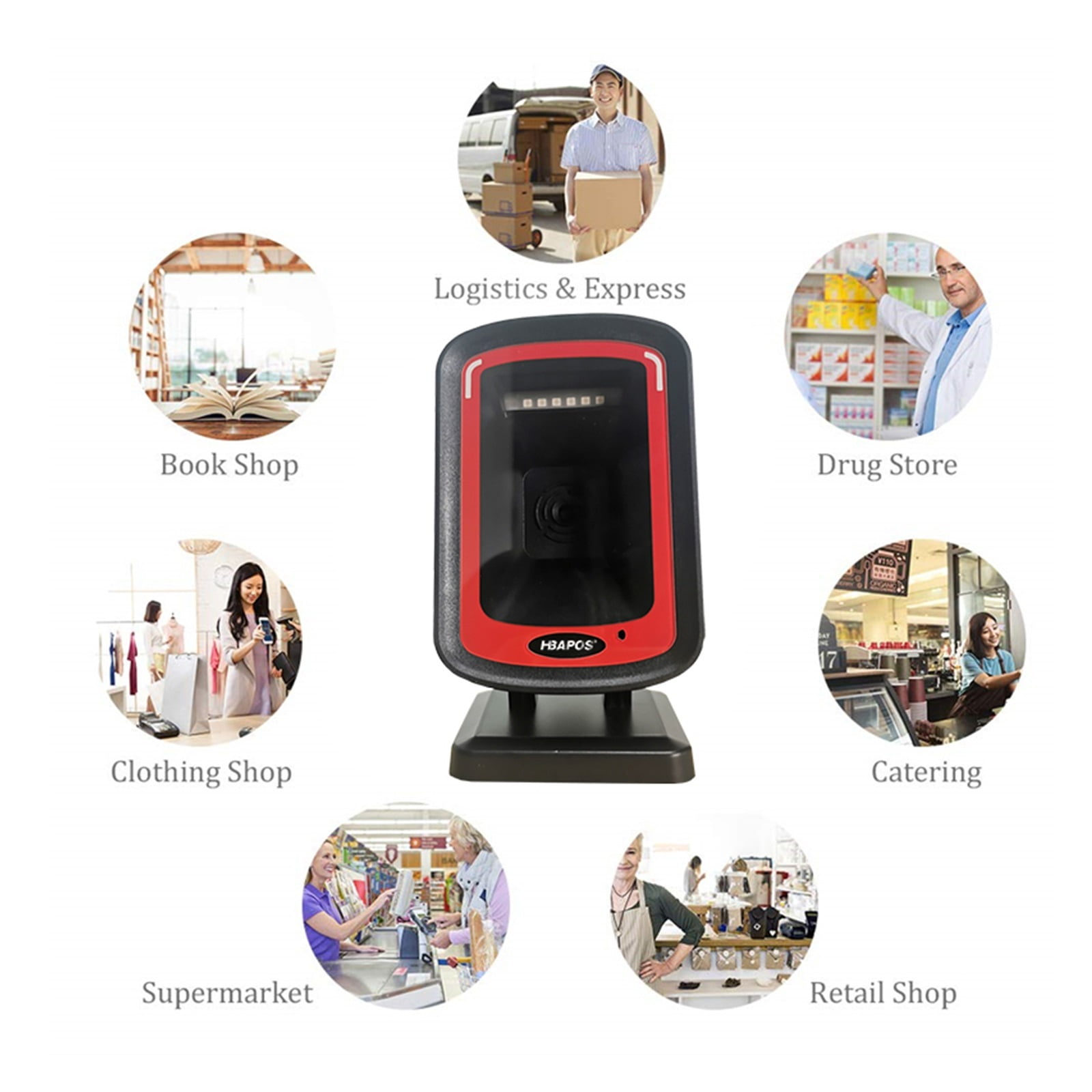 Embedded Barcode Scanner 1D 2D QR-Code Omnidirectional Desktop High-performance Auto Sense Data Code Reader For Supermarket ,Easy to Operate