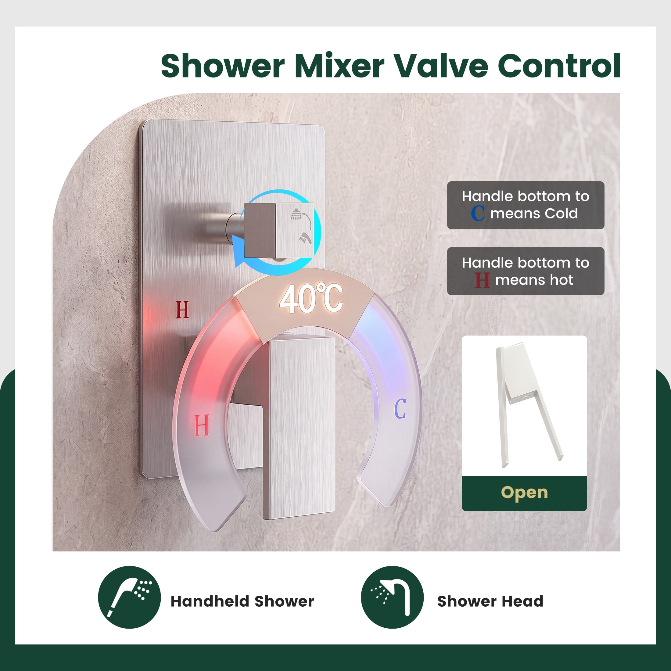 Gianna Rain Showerhead and Handheld Spray Combination Set, 10-inch Rain Showerhead, Nickel