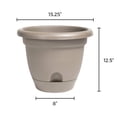 thumbnail image 6 of Bloem Lucca Self Watering Planter W/ Saucer 15.25 x 12.5 Plastic Round Pebble Stone Beige, 6 of 6