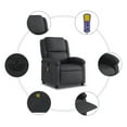 thumbnail image 5 of vidaXL Electric Massage Recliner Chair Black Real Leather, 5 of 5