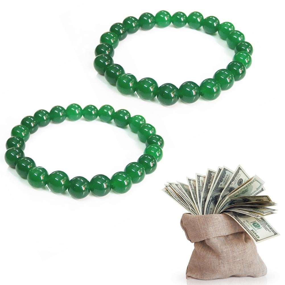 2Pcs Natural Stone Beads Feng Shui Lucky Charm Lucky Charm Bracelet