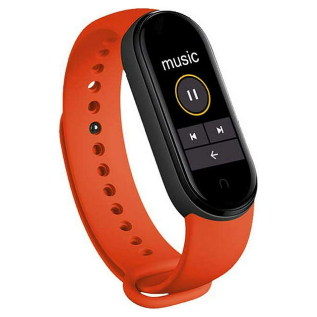 bedienty Smart Bracelet M6 Lightweight Pressure Sports Fitness Wristband Quick-release Smartwatches for Men Red 3Set