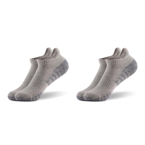 Minnieouse Toalla de tela mejorada para calcetines de barco de algodón cómodos que absorben el sudor, calcetines de tela con antideslizante para gris claro M(35-38) 2piezas