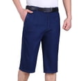 thumbnail image 4 of IROINNID On Sale Bermuda for Men Mid-length Pants Zipper Elastic Slim Denim Shorts,Black, 4 of 7