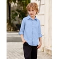 thumbnail image 3 of Arshiner Boys Long Sleeve Dress Shirt Button Down Shirts Formal School Uniform Shirt, 3 of 6