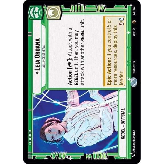 Star Wars: Unlimited Spark of Rebellion Common Leia Organa - Alliance General #009