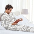 thumbnail image 5 of KLL Hand Drawn Rabbit Sleepwear Mens Flannel Pajamas,Long Cotton Pj Set, 5 of 7