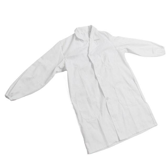 Long Sleeve Coat, White Laboratory Coat Multi Purpose for Laboratories for Students Cotton Elastic Cuff