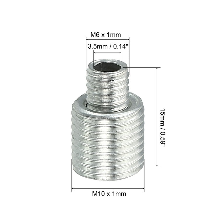 Uxcell M10 to M6 15mm Long Double Male Threaded Reducer Bolt Screw Fitting  Adapter 5 Pack