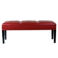 thumbnail image 2 of Saltoro Sherpi Bonded Leather Padded Bench with Button Tufted Details, Red and Black, 2 of 5