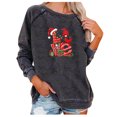 thumbnail image 1 of Fashion Womens Print Round-Neck Pullover Tops Long Sleeve Comfortable Blouse Sweatshirt, 1 of 1