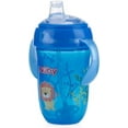 thumbnail image 5 of Nuby 2 pack Comfort Trainer 2 Handle Cups with 360 Weighted Straw and Soft Silicone Spout, 9 Oz, Blue Lion and Red Monkey, 5 of 9