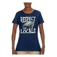 thumbnail image 2 of Wild Bobby Respect The Locals Save Our Oceans Turtle Animal Lover Women Graphic Tee, Navy, 3X-Large, 2 of 6