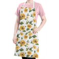 thumbnail image 5 of White Green Leaf Sunflower Pattern Apron-Garden Aprons for Women with Pockets-Cotton Linen Waterproof Kitchen Cooking Gardening Aprons Adjustable for Kitchen,Cooking,BBQ and Salon 33x27 Inch, 5 of 7