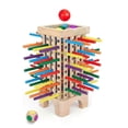 thumbnail image 1 of Torre de madera con 42 palitos, 6 bolas y dados. Juego de mesa educativo de matemáticas para el desarrollo de la motricidad fina. Regalo ideal para niños y niñas., 1 of 5