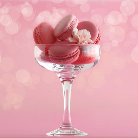 LAV Coupe Cocktail Glasses with Colored Rim Set of 4 - Champagne Coupes 8 oz